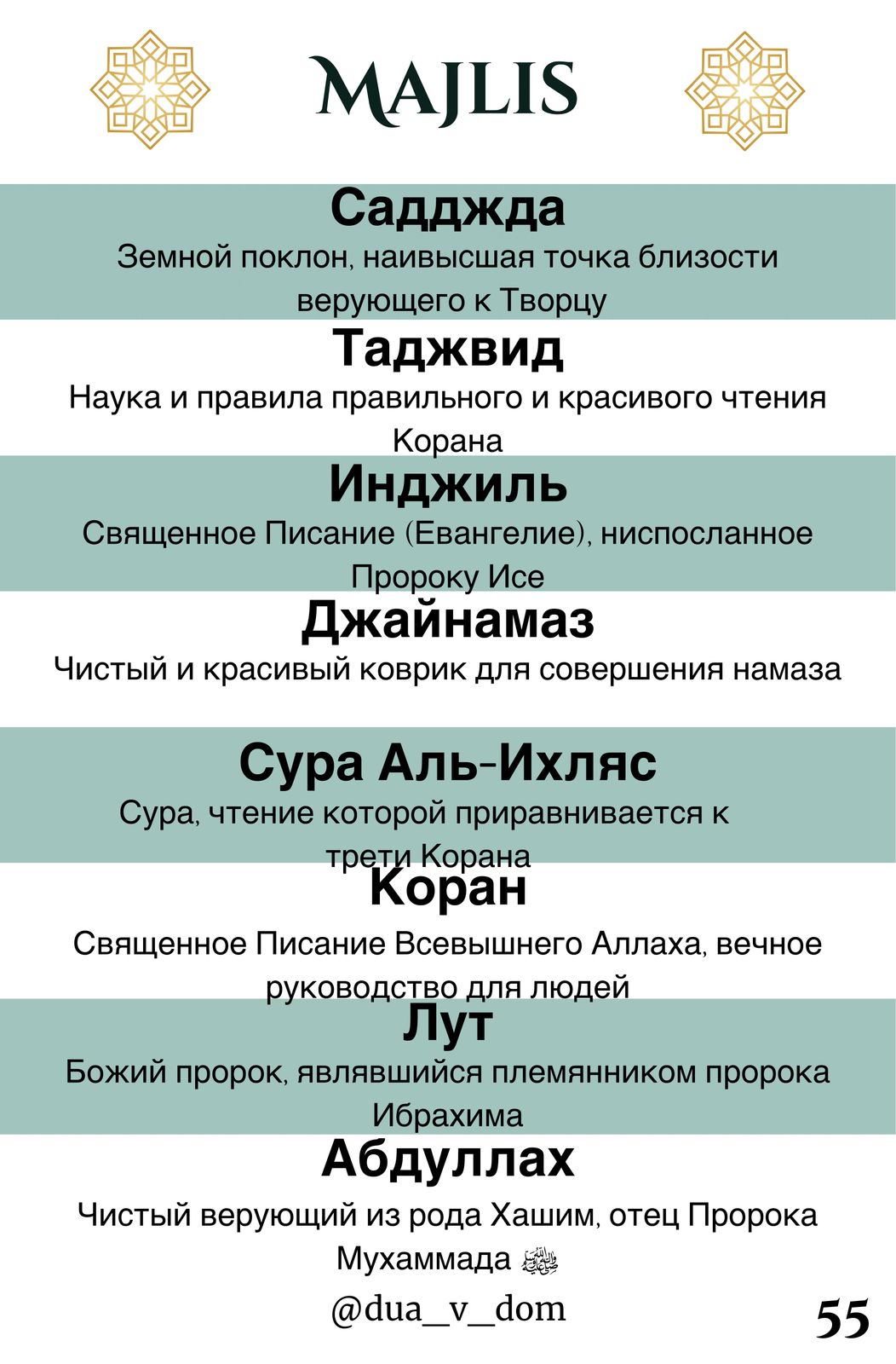 Пример карточки MAJLIS 55